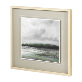 Edge of Bay ALT V4 by Liz Jardine a Hand Embellished Textured Framed Art Print Matted under Glass by Mercana at Eve Furniture