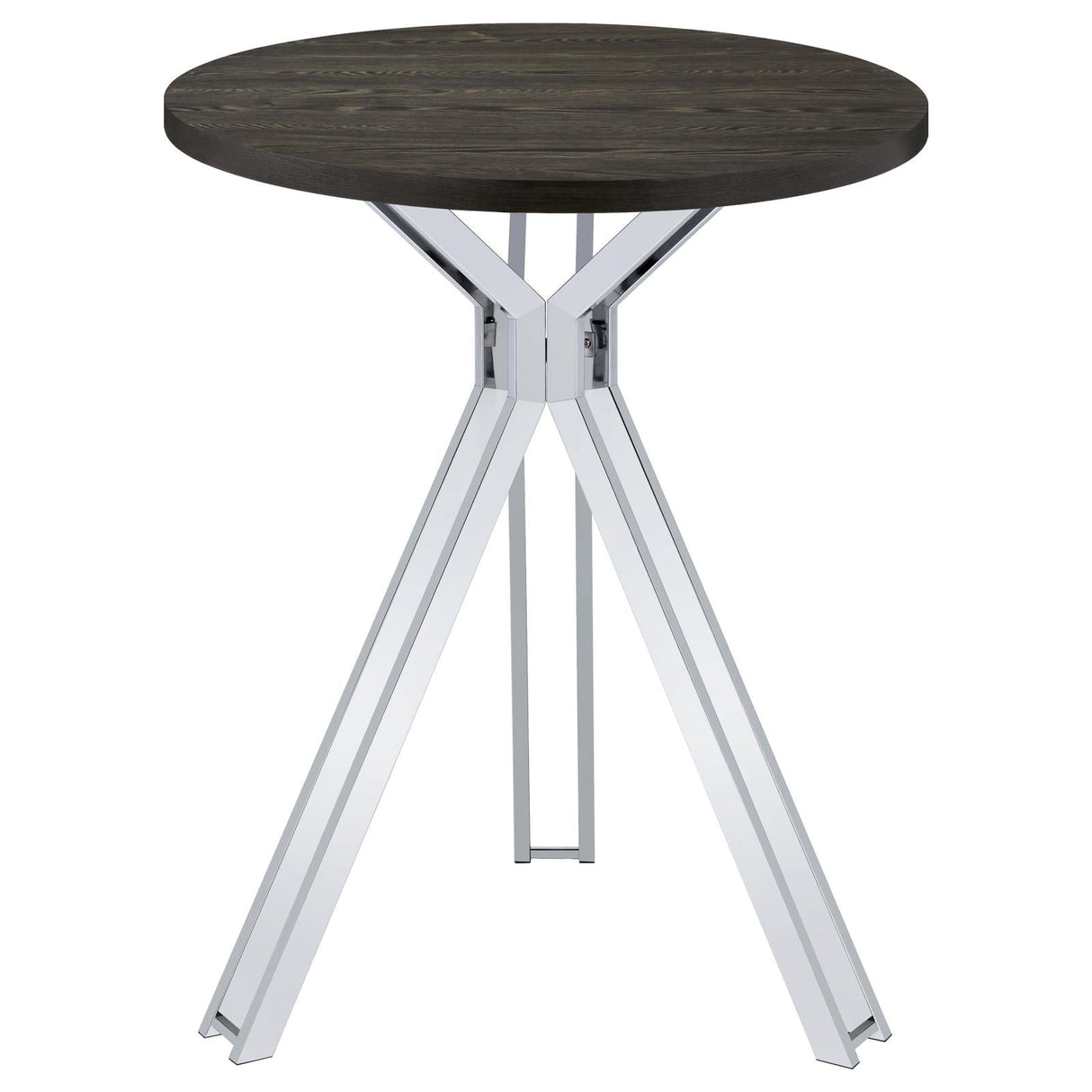 Glenbrook Satin Nickel Round Glass Top Bar Table