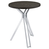 Glenbrook Satin Nickel Round Glass Top Bar Table