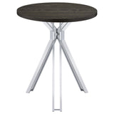 Glenbrook Satin Nickel Round Glass Top Bar Table