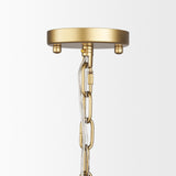 Edie Brushed Gold Metal w/ Frosted Glass Globe 1-Light Pendant by Mercana at Eve Furniture