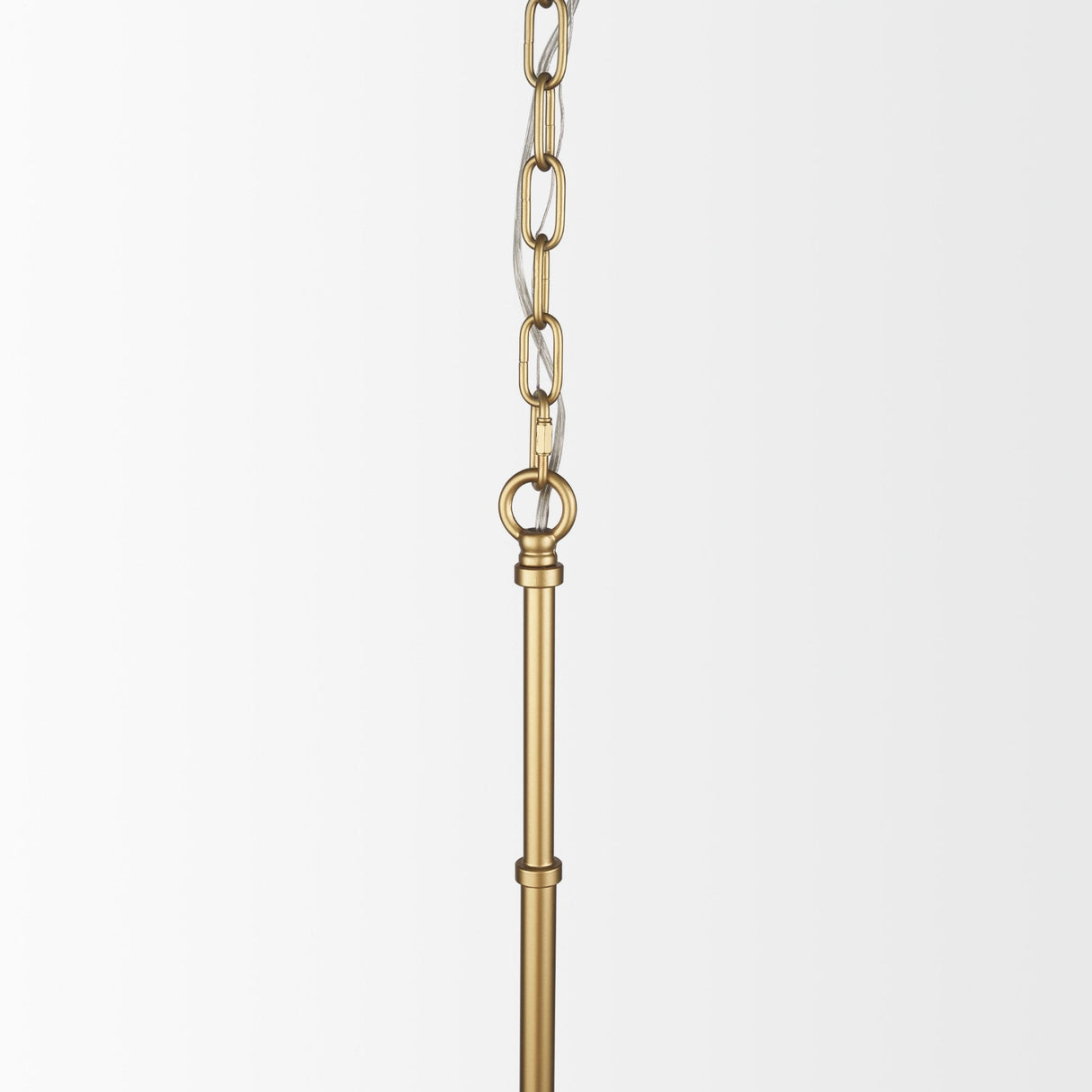 Edie Brushed Gold Metal w/ Frosted Glass Globe 1-Light Pendant by Mercana at Eve Furniture