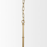 Edie Brushed Gold Metal w/ Frosted Glass Globe 1-Light Pendant by Mercana at Eve Furniture