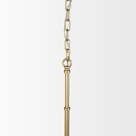 Edie Brushed Gold Metal w/ Frosted Glass Globe 1-Light Pendant by Mercana at Eve Furniture