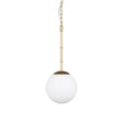 Edie Brushed Gold Metal w/ Frosted Glass Globe 1-Light Pendant by Mercana at Eve Furniture
