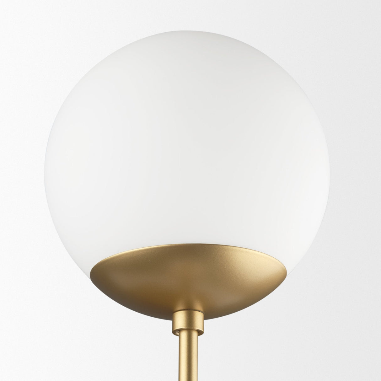 Edie Brushed Gold Metal w/ Frosted Glass Globes 2-Light Wall Sconce by Mercana at Eve Furniture