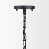 Edie Matte Black Metal w/ Frosted Glass Globe 1-Light Pendant by Mercana at Eve Furniture