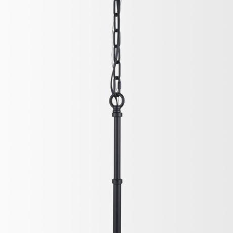 Edie Matte Black Metal w/ Frosted Glass Globe 1-Light Pendant by Mercana at Eve Furniture