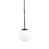 Edie Matte Black Metal w/ Frosted Glass Globe 1-Light Pendant by Mercana at Eve Furniture