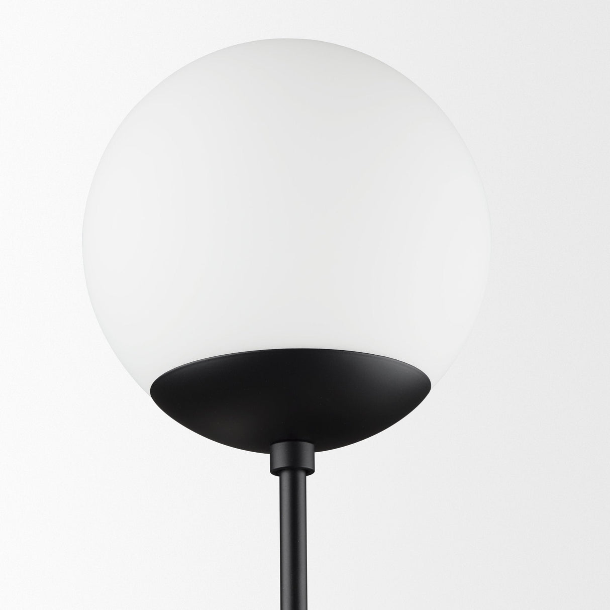 Edie Matte Black Metal w/ Frosted Glass Globes 2-Light Wall Sconce by Mercana at Eve Furniture