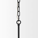 Edie Matte Black Metal w/ Frosted Glass Globes 6-Light Chandelier by Mercana at Eve Furniture