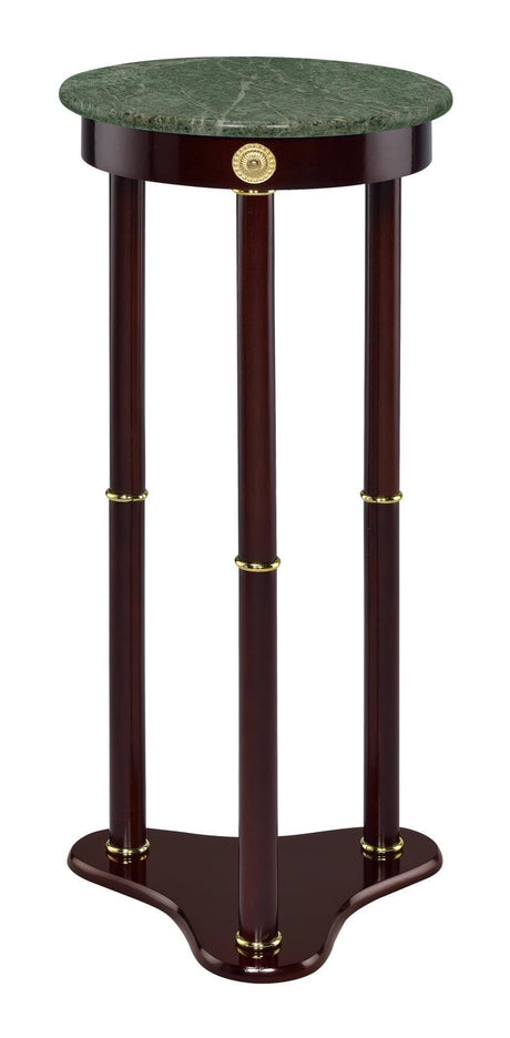 Edie Merlot Round Marble Top Accent Table by Coaster at Eve Furniture