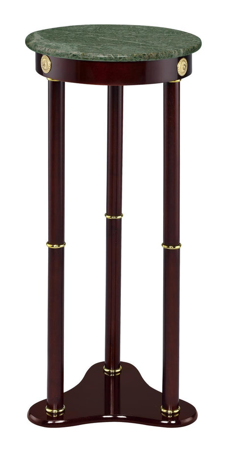 Edie Merlot Round Marble Top Accent Table by Coaster at Eve Furniture