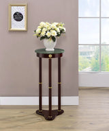 Edie Merlot Round Marble Top Accent Table by Coaster at Eve Furniture