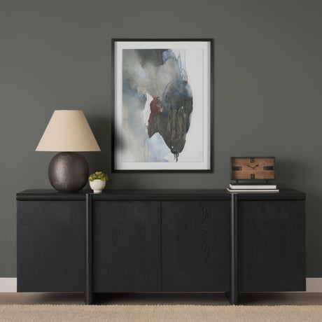 Ediface I by Ira Havuka Hand Embelished Textured Framed Artwork Matted under Glass by Mercana at Eve Furniture