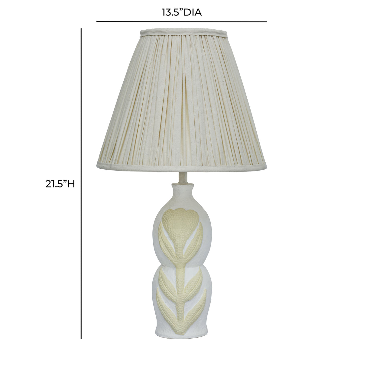 Edith Curved Papier Mache Flower Pleated Table Lamp by TOV Furniture at Eve Furniture