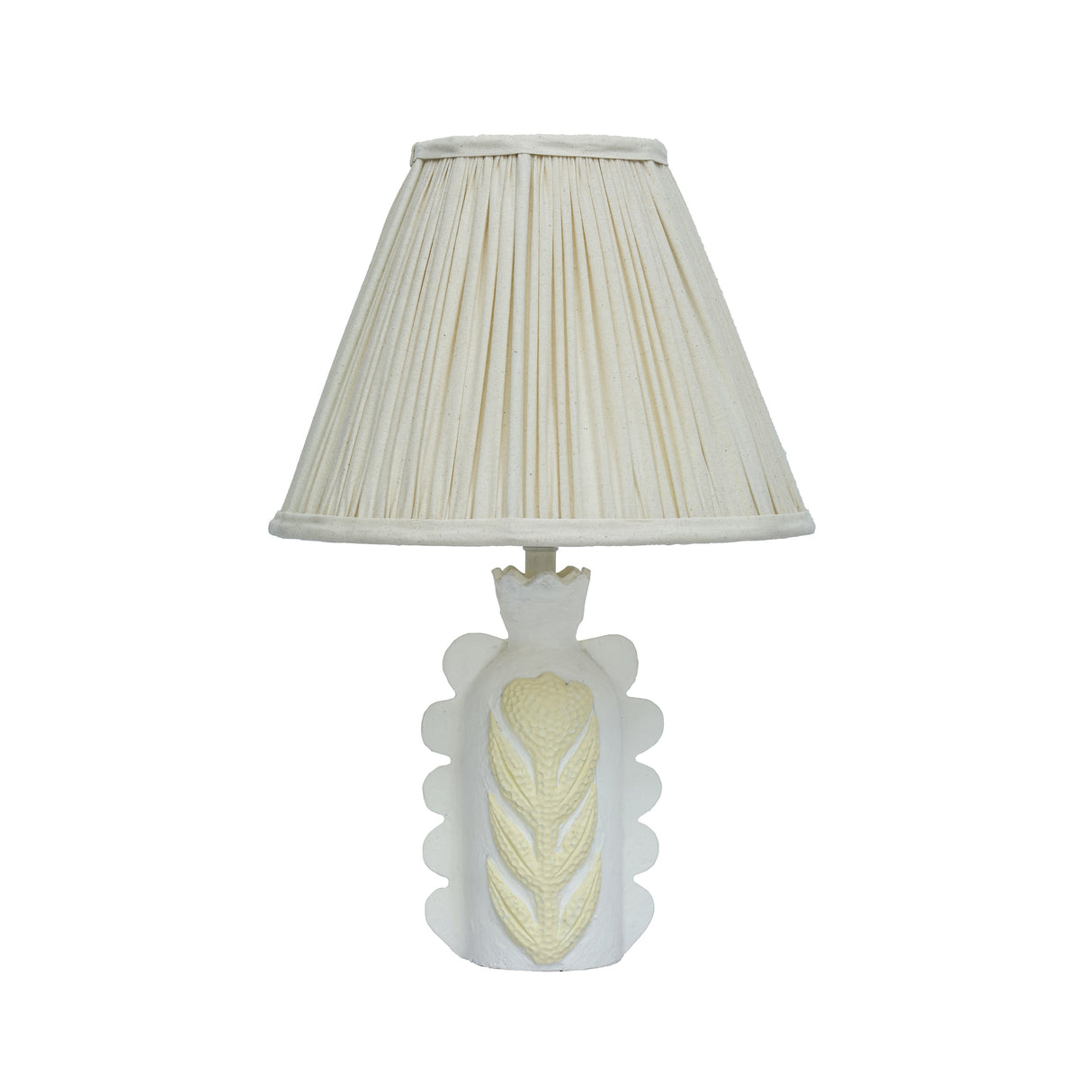 Edith Scalloped Papier Mache Flower Pleated Table Lamp by TOV Furniture at Eve Furniture