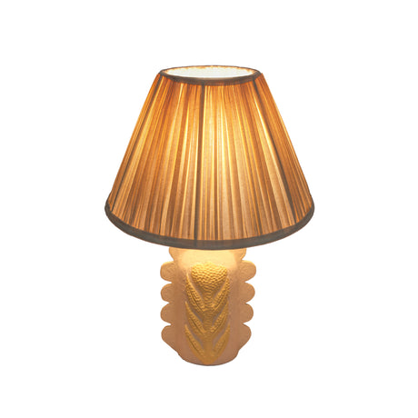 Edith Scalloped Papier Mache Flower Pleated Table Lamp by TOV Furniture at Eve Furniture