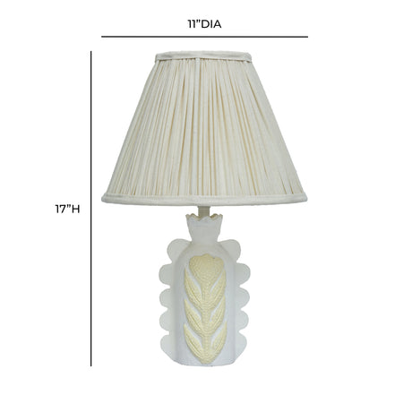 Edith Scalloped Papier Mache Flower Pleated Table Lamp by TOV Furniture at Eve Furniture