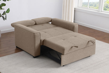 Edith Upholstered Convertible Sleeper Sofa Bed Beige