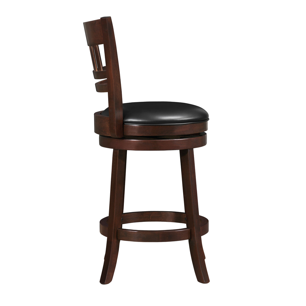 Edmond Dark Cherry/Black Swivel Counter Height Chair by Homelegance at Eve Furniture