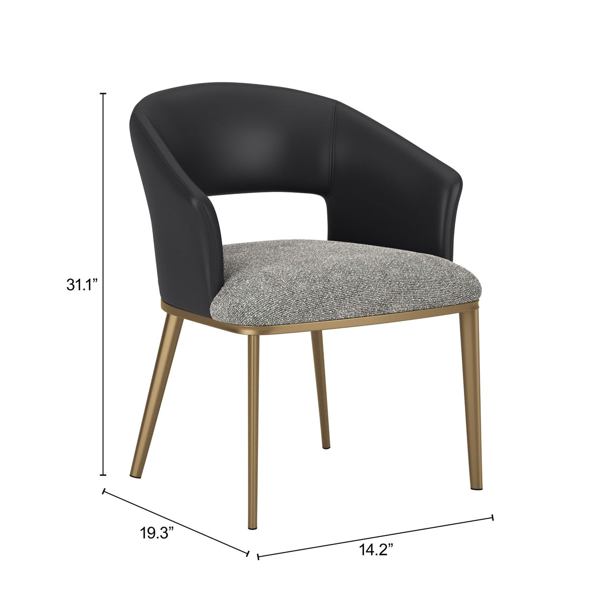 Edmond Dining Chair Gray by Zuomod at Eve Furniture