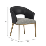 Edmond Dining Chair Gray by Zuomod at Eve Furniture