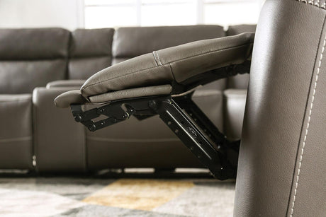 Edmondus Dark Gray Modular Power Reclining Sectional by Furniture of America at Eve Furniture