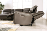 Edmondus Dark Gray Modular Power Reclining Sectional by Furniture of America at Eve Furniture