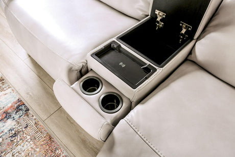 Edmondus Light Taupe Modular Power Reclining Sectional by Furniture of America at Eve Furniture