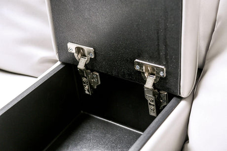 Edmondus Light Taupe Modular Power Reclining Sectional by Furniture of America at Eve Furniture