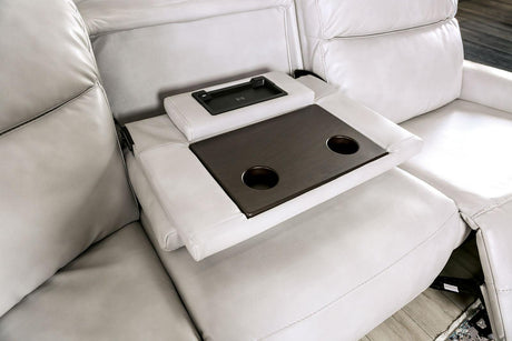 Edmondus Light Taupe Modular Power Reclining Sectional by Furniture of America at Eve Furniture