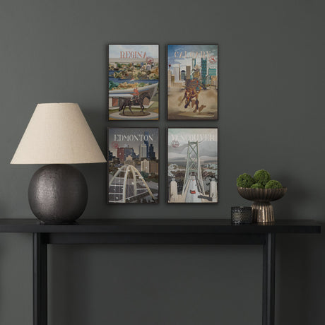 Edmonton Go Canada (SM) by Mercana Studio a Hand Embellished Decograph Framed Art Print by Mercana at Eve Furniture