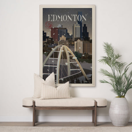 Edmonton Go Canada (XL) by Mercana Studio a Hand Embellished Decograph Framed Art Print under Glass by Mercana at Eve Furniture