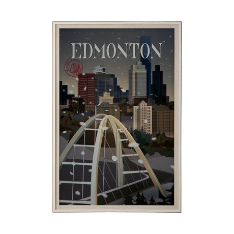 Edmonton Go Canada (XL) by Mercana Studio a Hand Embellished Decograph Framed Art Print under Glass by Mercana at Eve Furniture