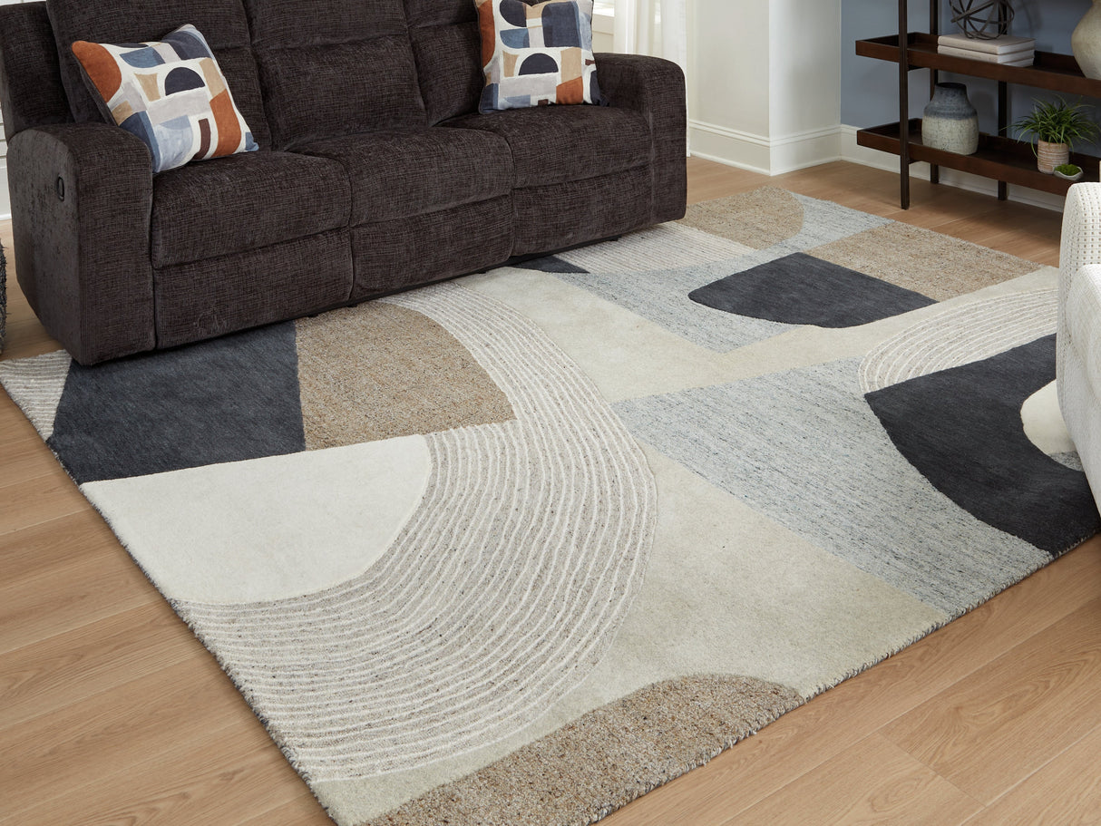 Edrickhill Grayish Teal/Taupe/Cream Large Rug