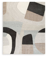 Edrickhill Grayish Teal/Taupe/Cream Large Rug by ASHLEY FURNITURE at Eve Furniture