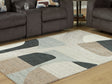 Edrickhill Grayish Teal/Taupe/Cream Medium Rug by Ashley at Eve Furniture