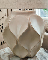 Edselham Distressed Cream Table Lamp by Ashley at Eve Furniture