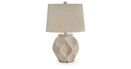 Edselham Distressed Cream Table Lamp by Ashley at Eve Furniture
