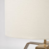 Edwards (26"H) Gold Metal Base w/ Cream Fabric Shade Table Lamp by Mercana at Eve Furniture