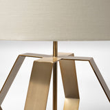 Edwards (26"H) Gold Metal Base w/ Cream Fabric Shade Table Lamp by Mercana at Eve Furniture