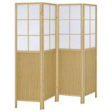 Edwards Natural 4-Panel Room Divider Folding Shoji Screen by Coaster at Eve Furniture