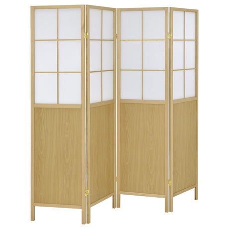 Edwards Natural 4-Panel Room Divider Folding Shoji Screen by Coaster at Eve Furniture