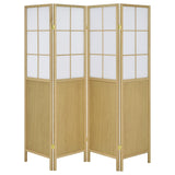 Edwards Natural 4-Panel Room Divider Folding Shoji Screen by Coaster at Eve Furniture