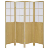 Edwards Natural 4-Panel Room Divider Folding Shoji Screen by Coaster at Eve Furniture