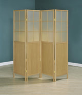Edwards Natural 4-Panel Room Divider Folding Shoji Screen by Coaster at Eve Furniture