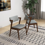 Edwin Light Gray Fabric Dining Chair (Set Of 2) by Ashcroft Imports at Eve Furniture