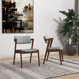 Edwin Light Gray Fabric Dining Chair (Set Of 2) by Ashcroft Imports at Eve Furniture