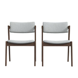 Edwin Mid Centruy Modern  Dining Chair  Set of 2 Black Leather